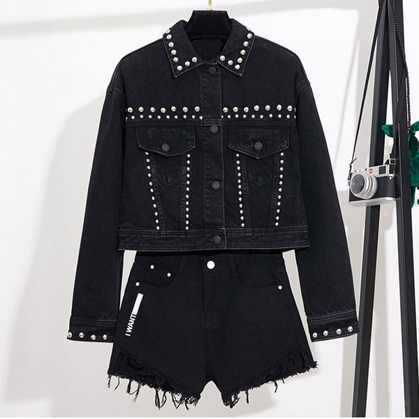 yingyuanfang fashion spring new korean short paragraph rivet black denim jacket female, Black;brown
yingyuanfang fashion spring new korean short paragraph rivet black denim jacket female, Black;brown