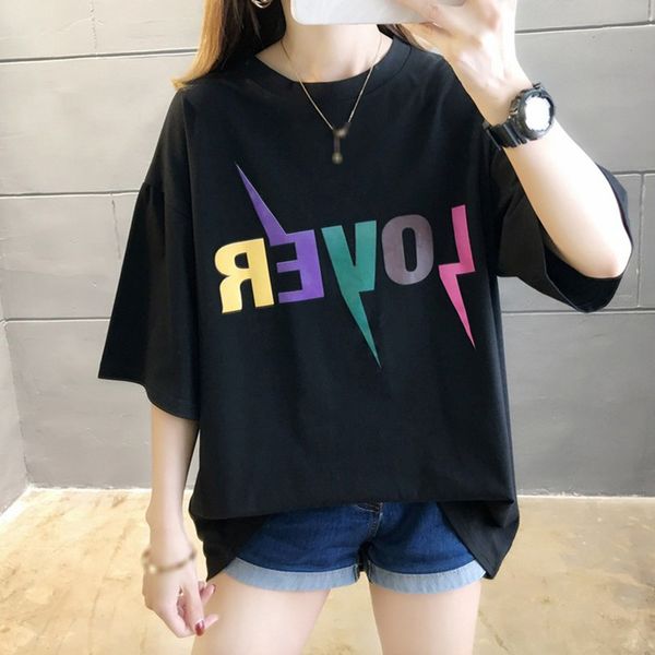 women letter print t shirt casual short sleeve o neck loose t-shirt women's clothing, White
women letter print t shirt casual short sleeve o neck loose t-shirt women's clothing, White