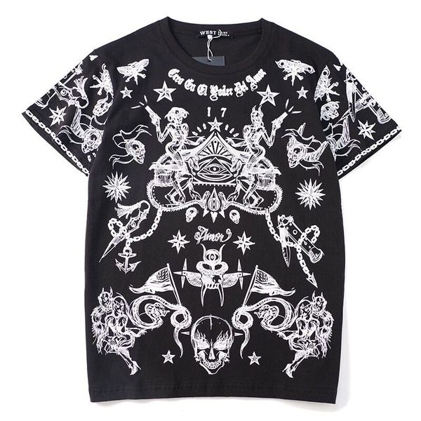 luxury men's and women's designer t-shirt short sleeve devil skull star print brand t-shirt men's hip hop fashion short sleev, White;black
luxury men's and women's designer t-shirt short sleeve devil skull star print brand t-shirt men's hip hop fashion short sleev, White;black