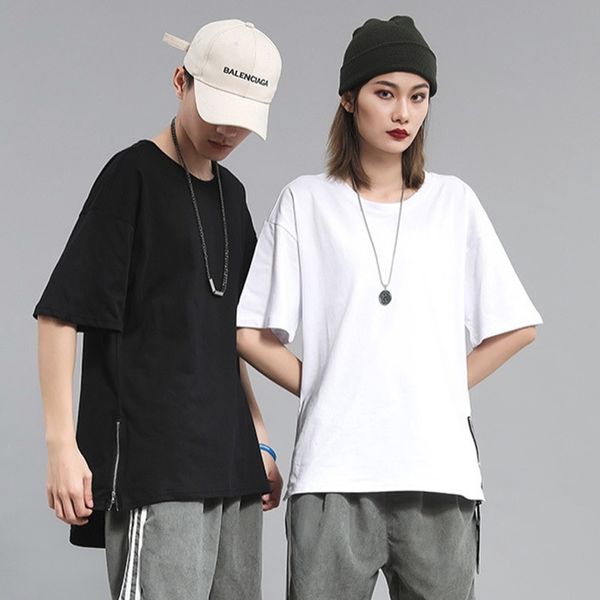 summer zipper harajuku punk men women loose cartoon female couple fun oversized t shirt korean clothing streetwear tees, White
summer zipper harajuku punk men women loose cartoon female couple fun oversized t shirt korean clothing streetwear tees, White