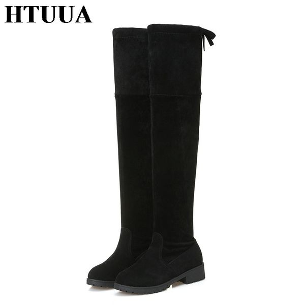 htuua autumn winter warm plush women's over-the-knee boots black flock lace up women high boots ladies shoes sx3346
htuua autumn winter warm plush women's over-the-knee boots black flock lace up women high boots ladies shoes sx3346