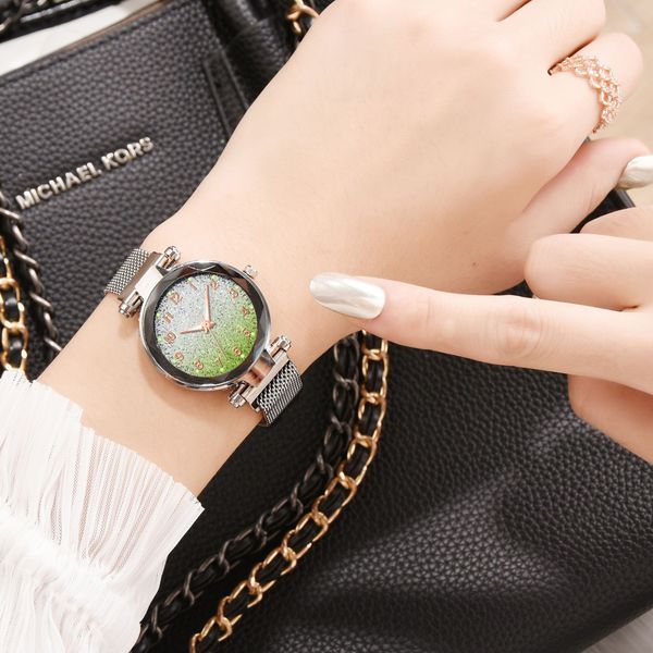 elegant women magnet buckle starry sky watches fashionable ladies alloy gradient wristwatches casual female quartz watches, Slivery;brown
elegant women magnet buckle starry sky watches fashionable ladies alloy gradient wristwatches casual female quartz watches, Slivery;brown