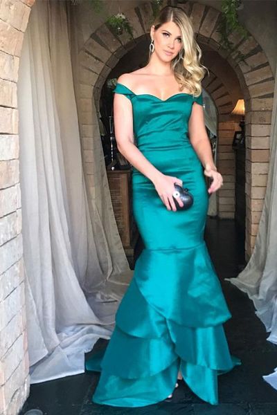 party dresses yiminpwp mermaid prom off shoulder tiered sweep train long formal evening gowns special occasion dress, White;black
party dresses yiminpwp mermaid prom off shoulder tiered sweep train long formal evening gowns special occasion dress, White;black
