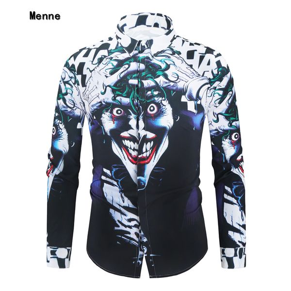 menne 2019 new foreign trade men's long-sleeved shirt creative digital print men shirt/shirt men, White;black
menne 2019 new foreign trade men's long-sleeved shirt creative digital print men shirt/shirt men, White;black