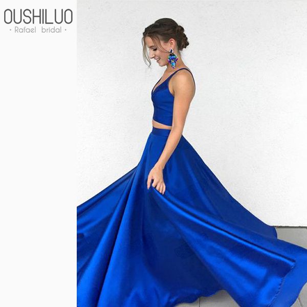 simple two piece royal blue satin puffy a line prom dresses sapghetti strap v neck floor lenth sleeveless wedding party dress, White;black
simple two piece royal blue satin puffy a line prom dresses sapghetti strap v neck floor lenth sleeveless wedding party dress, White;black