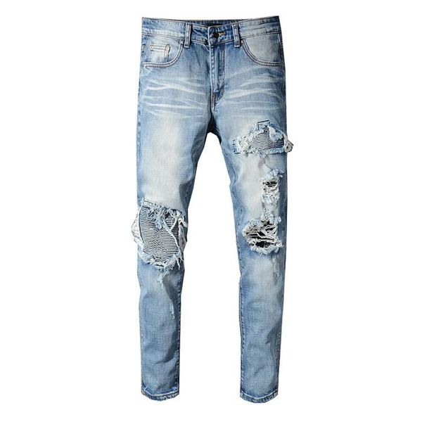 new designer mens jeans distressed ripped biker luxury jeans slim fit motorcycle biker denim jeans fashion brand pants b100802k, Blue
new designer mens jeans distressed ripped biker luxury jeans slim fit motorcycle biker denim jeans fashion brand pants b100802k, Blue