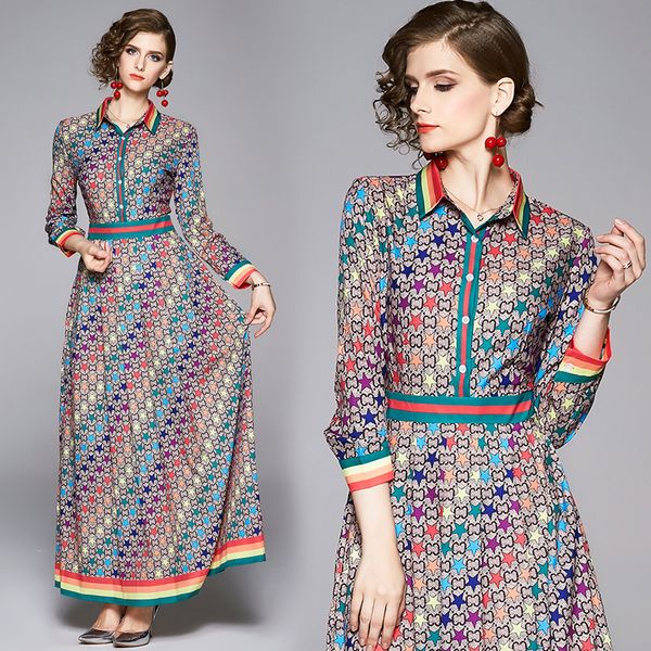 quality printed women's designer dress classic casual long sleeve pleated ladies runway dresses plus size elegant office button shirt d, Black;gray
quality printed women's designer dress classic casual long sleeve pleated ladies runway dresses plus size elegant office button shirt d, Black;gray