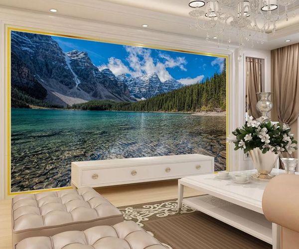 lake landscape wall mural 3d wallpaper 3d wall papers for tv backdrop