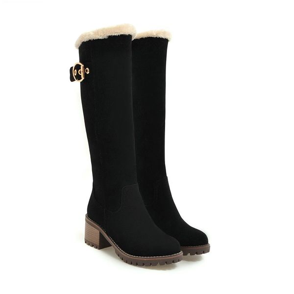 Women Boots Female Winter Shoes Woman Fur Warm Snow Boots Fashion Square High Heels knee high Boots, Black
Women Boots Female Winter Shoes Woman Fur Warm Snow Boots Fashion Square High Heels knee high Boots, Black