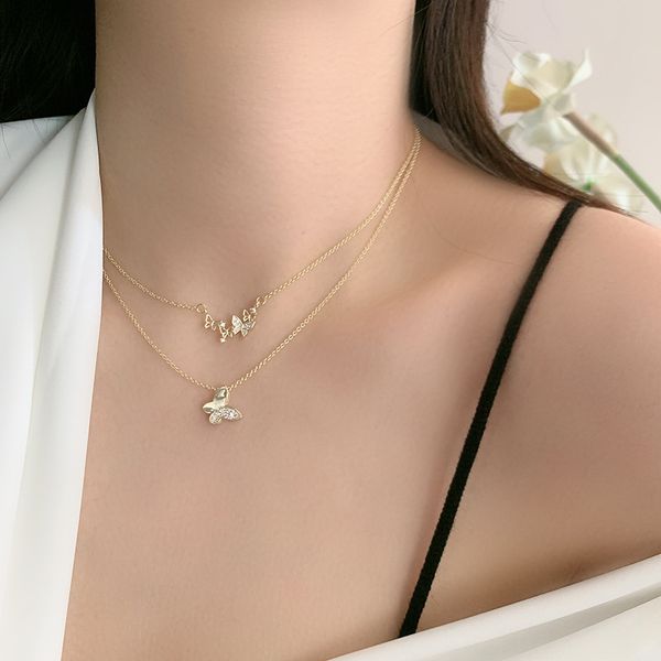 gold color double layered necklaces for women jewelry, multiple butterfly necklace neck chain crystal choker necklace female, Golden;silver
gold color double layered necklaces for women jewelry, multiple butterfly necklace neck chain crystal choker necklace female, Golden;silver