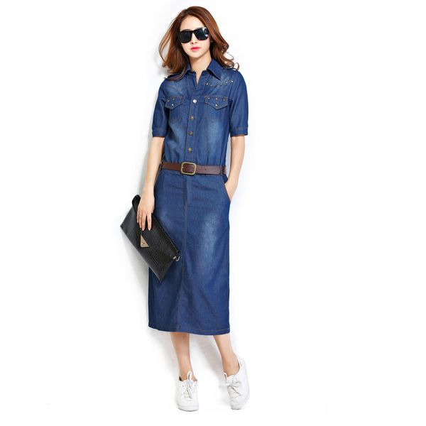party dresses spring autumn women's jeans dress casual slim denim long cowboy office female ladies pencil vestidos robe, White;black
party dresses spring autumn women's jeans dress casual slim denim long cowboy office female ladies pencil vestidos robe, White;black