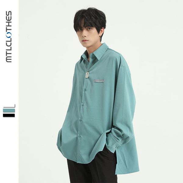 mtl men's wear | homemade long-sleeved solid color shirt men's fashion loose casual non-ironing drape shirt, White;black
mtl men's wear | homemade long-sleeved solid color shirt men's fashion loose casual non-ironing drape shirt, White;black