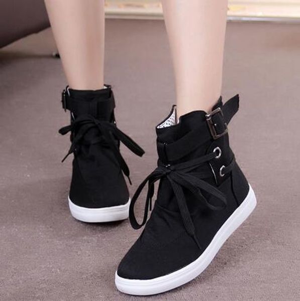 size 35-41 women boots round toe platform high-canvas buckle shoes woman lace up boots student flat ankle botas mujer, Black
size 35-41 women boots round toe platform high-canvas buckle shoes woman lace up boots student flat ankle botas mujer, Black