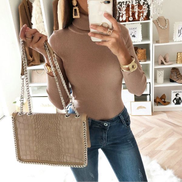 autumn winter women clothing dress onesies high collar slim design female onesies, Black;white
autumn winter women clothing dress onesies high collar slim design female onesies, Black;white