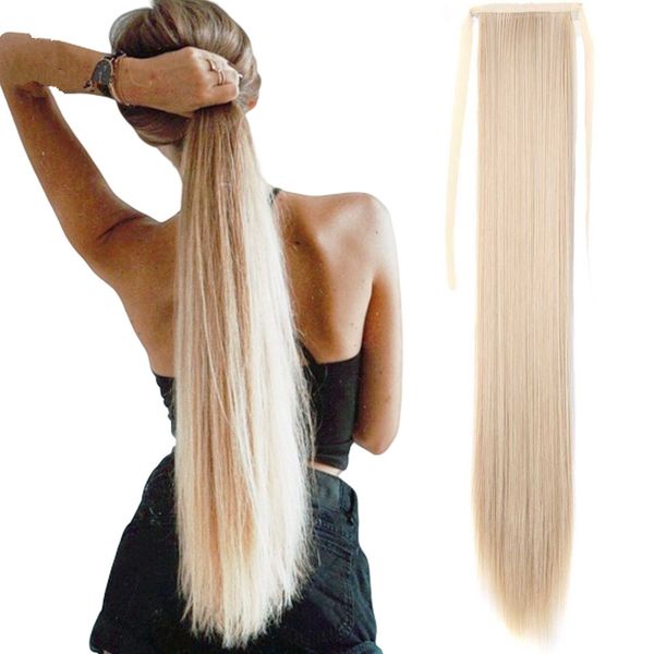 spring divas 65cm long straight blonde clip in hair tail false hair ponytail hairpiece double drawn virgin hair extensions, Black
spring divas 65cm long straight blonde clip in hair tail false hair ponytail hairpiece double drawn virgin hair extensions, Black