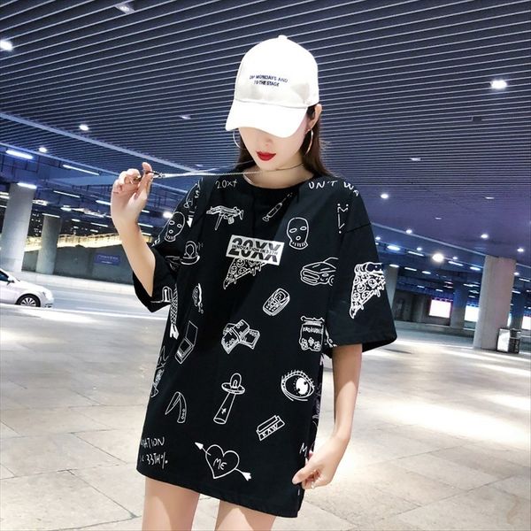 loose t-shirt half t-shirt sleeve female summer cool handsome street neutral versatile loose midi top, White
loose t-shirt half t-shirt sleeve female summer cool handsome street neutral versatile loose midi top, White