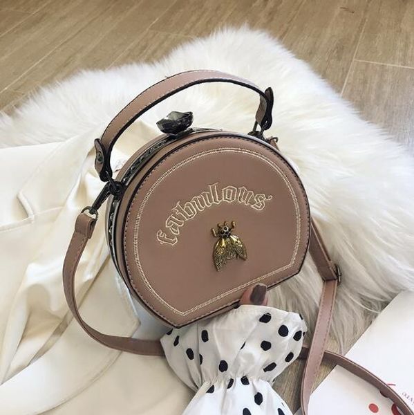 new style women bag fashion embroidery bee shoulder bags small small round crossbody