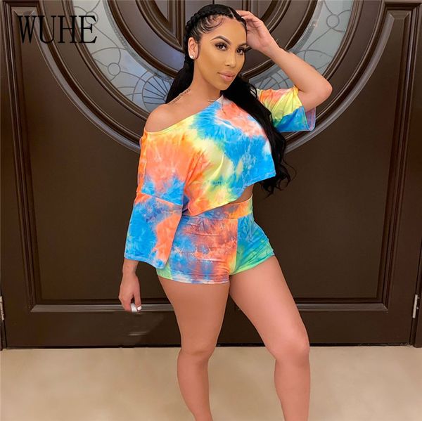 wuhe two pieces set tracksuits tie-dye print o-neck crop +shorts suits summer women night joggers sporty outfits, White
wuhe two pieces set tracksuits tie-dye print o-neck crop +shorts suits summer women night joggers sporty outfits, White