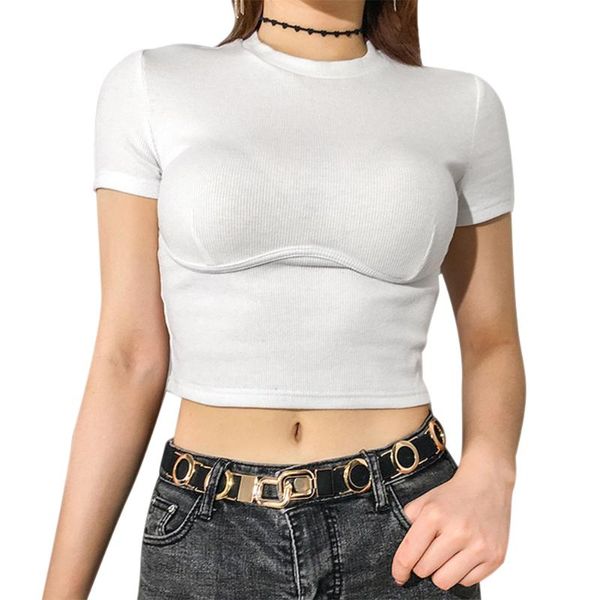 women white crew neck short sleeve slim cropped t-shirt crop for summer xr-hot, Black;blue
women white crew neck short sleeve slim cropped t-shirt crop for summer xr-hot, Black;blue