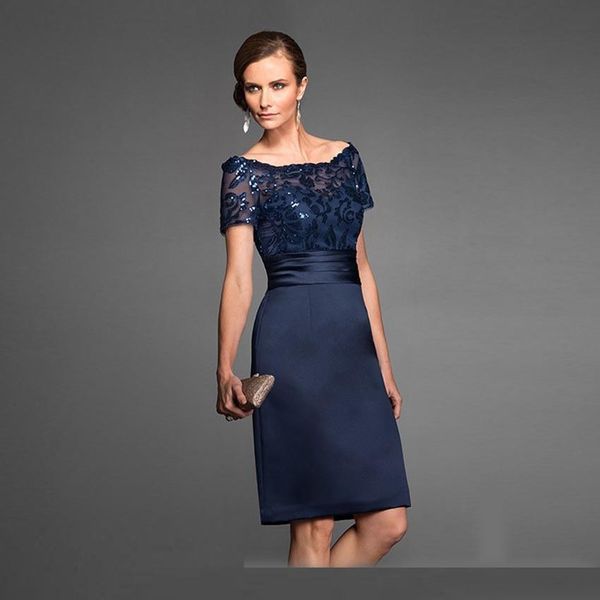navy blue mother of the bride dresses elegant knee length short wedding party gown303z, Black;red
navy blue mother of the bride dresses elegant knee length short wedding party gown303z, Black;red