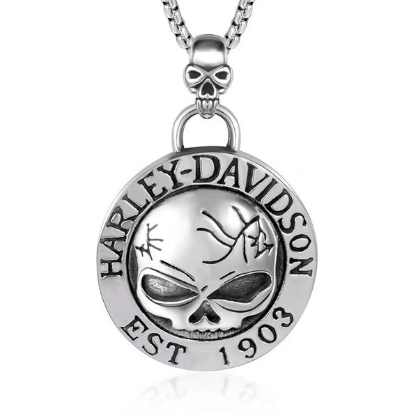 the new european and american men's domineering personality, old punk motorcycle harley titanium steel pendant pendant wholesale and re, Silver
the new european and american men's domineering personality, old punk motorcycle harley titanium steel pendant pendant wholesale and re, Silver