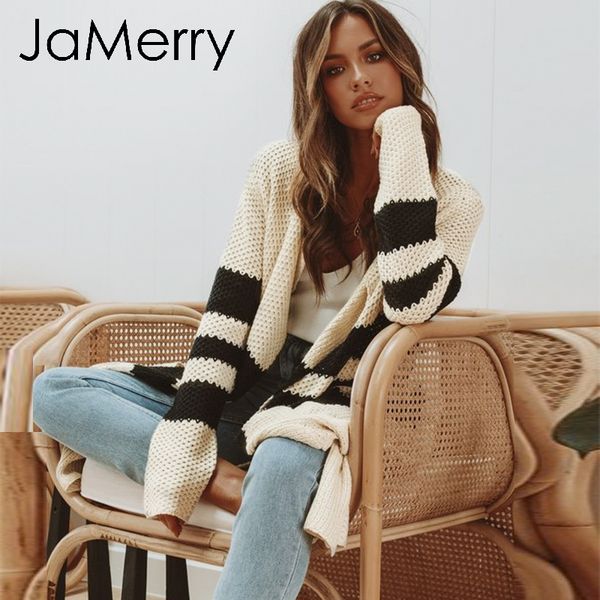 jamerry vintage striped knitted cardigan women 2019 autumn winter long sweater female casual pockets loose lady beige cardigans, White
jamerry vintage striped knitted cardigan women 2019 autumn winter long sweater female casual pockets loose lady beige cardigans, White