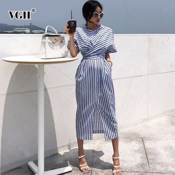 vgh summer women short sleeve streetwear dress o neck striped straight bandage bow women 's fashion clothing 2019 new tide, Black;gray
vgh summer women short sleeve streetwear dress o neck striped straight bandage bow women 's fashion clothing 2019 new tide, Black;gray