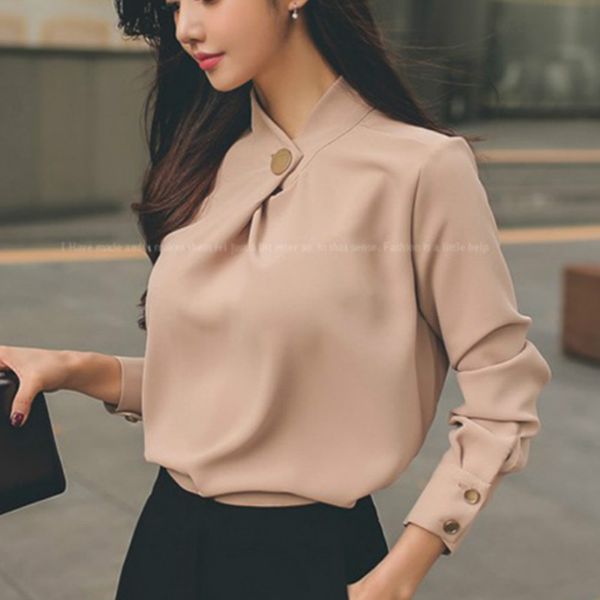 2020 spring long sleeve stand collar thick chiffon shirts women work wear office chiffon blouses lady casual pullover, White
2020 spring long sleeve stand collar thick chiffon shirts women work wear office chiffon blouses lady casual pullover, White