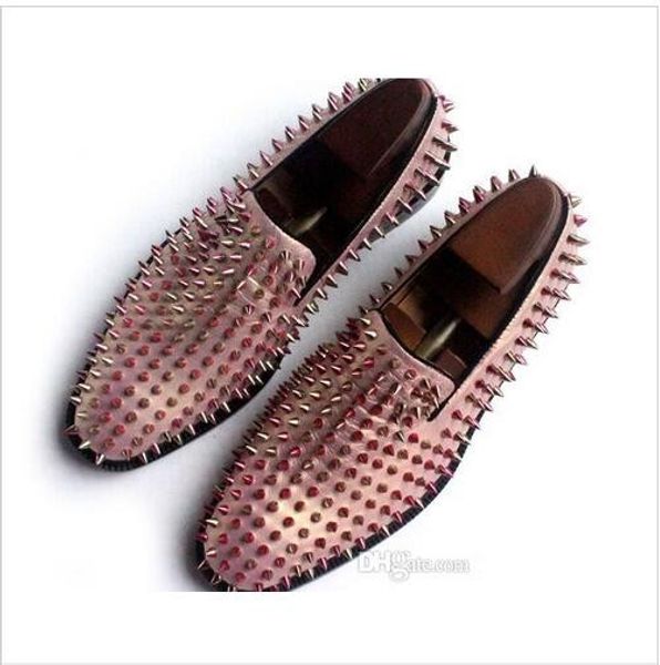 men red bottom shoes spiked studded groom wedding suit dress oxfords rose gold loafers men boats with box size euro 46, Black 
men red bottom shoes spiked studded groom wedding suit dress oxfords rose gold loafers men boats with box size euro 46, Black