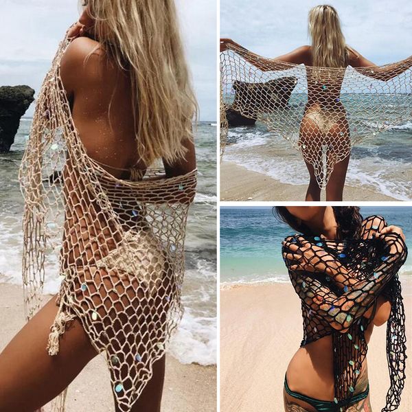 2019 new arrival summer women sequin hollow out fishnet crochet mesh bikini cover up swimwear bathing beach dress, Blue;gray
2019 new arrival summer women sequin hollow out fishnet crochet mesh bikini cover up swimwear bathing beach dress, Blue;gray