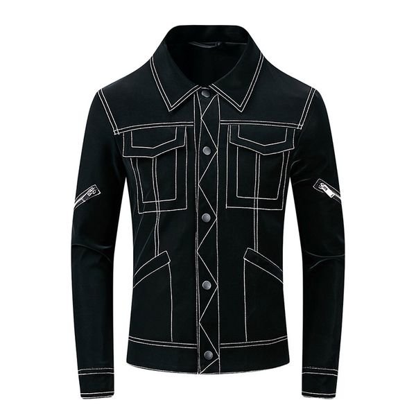 aboorun mens suede leather jacket fashion line zippers jacket 2019 autumn new casual outwear for male r2585, Black
aboorun mens suede leather jacket fashion line zippers jacket 2019 autumn new casual outwear for male r2585, Black