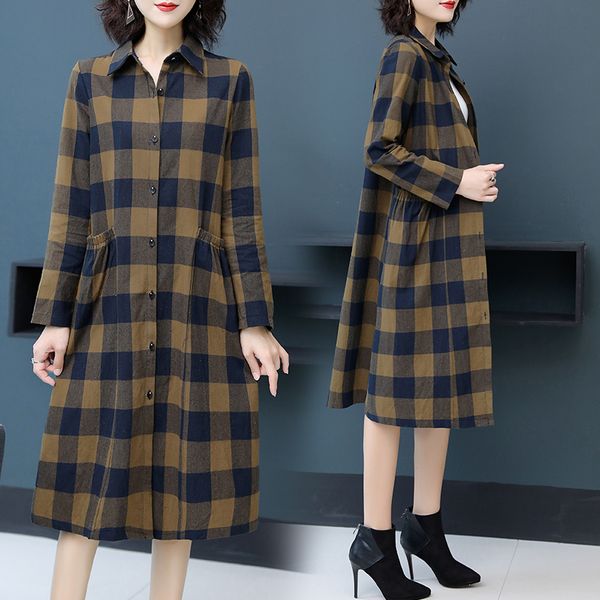 new 2020 spring autumn long trench coat for women casual slim single-breasted lattice coat women's thin overcoat with pocket, Tan;black
new 2020 spring autumn long trench coat for women casual slim single-breasted lattice coat women's thin overcoat with pocket, Tan;black