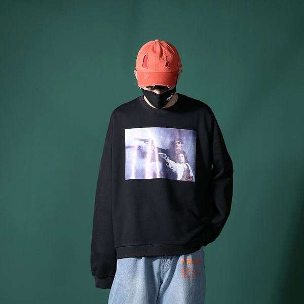2019 winter new korean version of european and american style casual loose print large size pullover harajuku, Black
2019 winter new korean version of european and american style casual loose print large size pullover harajuku, Black