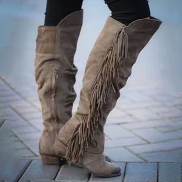 shujin women long boots fashion tassel high heels knee high boots solid flock leather slip-on long spring autumn 2019, Black
shujin women long boots fashion tassel high heels knee high boots solid flock leather slip-on long spring autumn 2019, Black