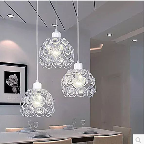 crystal e27 lamp modern pendant lights dining room kitchen restaurant decor black/white iron home lighting fixtures 110-220v - le45
crystal e27 lamp modern pendant lights dining room kitchen restaurant decor black/white iron home lighting fixtures 110-220v - le45
