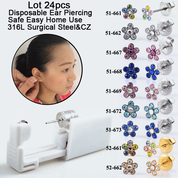 chuanci lot 24pcs disposable ear piercing unit build in crystal stud flower ear piercing gun piercer wholesale, Golden;silver
chuanci lot 24pcs disposable ear piercing unit build in crystal stud flower ear piercing gun piercer wholesale, Golden;silver