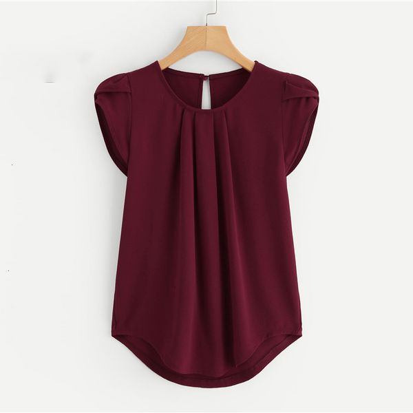 women blouses ladies designer burgundy asymmetrical blouse petal sleeve pleated detail solid shirt summer ol work blouse, White
women blouses ladies designer burgundy asymmetrical blouse petal sleeve pleated detail solid shirt summer ol work blouse, White