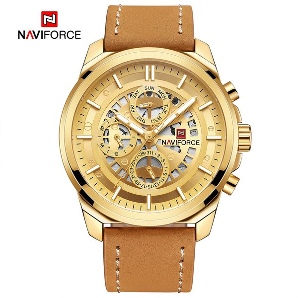 naviforce men fashion sport quartz 24 hour clock mens watches brand luxury waterproof gold wrist watch relogio masculino229k, Slivery;brown
naviforce men fashion sport quartz 24 hour clock mens watches brand luxury waterproof gold wrist watch relogio masculino229k, Slivery;brown