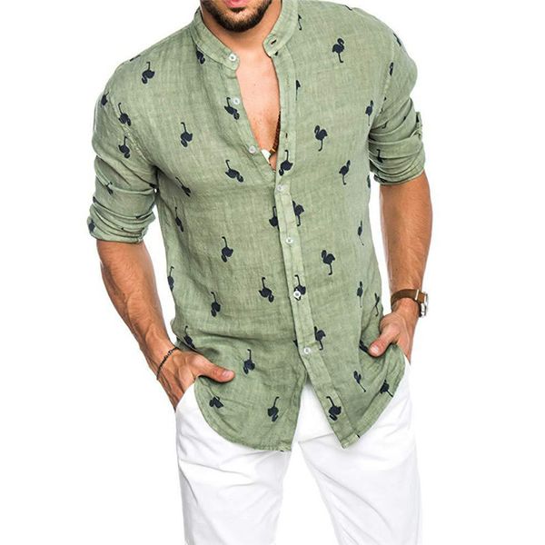 mens fashion casual printed flamingo shirts cotton slim fit button placket korean collar long sleeve male social business, White;black
mens fashion casual printed flamingo shirts cotton slim fit button placket korean collar long sleeve male social business, White;black