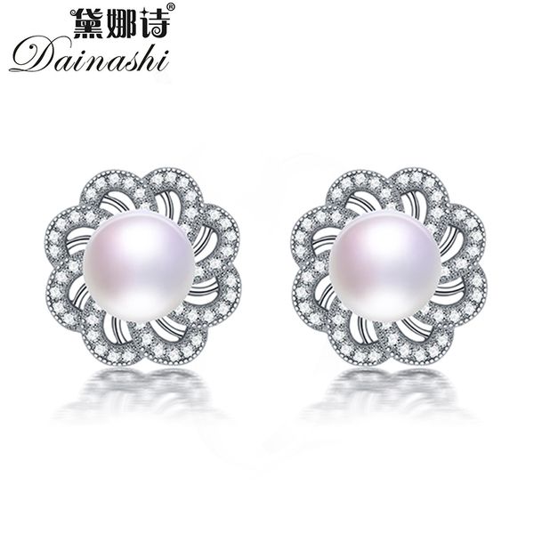 dainashi 100% genuine natural freshwater pearl stud earrings 925 sterling silver flower zircon earrings for women, Golden;silver
dainashi 100% genuine natural freshwater pearl stud earrings 925 sterling silver flower zircon earrings for women, Golden;silver