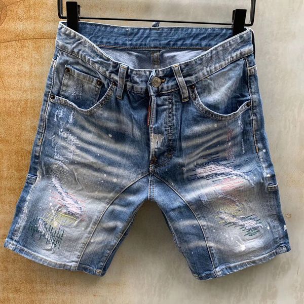 new italian brand d2 brand designer men denim short ripped jeans embroidery pants fashion slim breathable patchwork trousers, Blue
new italian brand d2 brand designer men denim short ripped jeans embroidery pants fashion slim breathable patchwork trousers, Blue