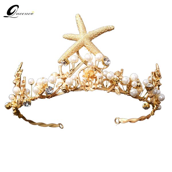 vintage gold starfish bridal crowns pearl bridal tiara wedding hair jewelry bridal headbands women party headpiece prom, White;golden
vintage gold starfish bridal crowns pearl bridal tiara wedding hair jewelry bridal headbands women party headpiece prom, White;golden