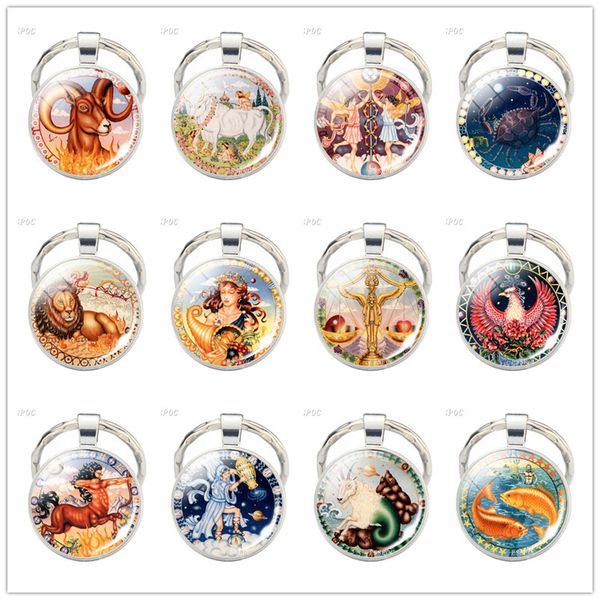 creative 12 constellation p glass cabochon keychain cartoon zodiac keychain birthday gift, Silver
creative 12 constellation p glass cabochon keychain cartoon zodiac keychain birthday gift, Silver