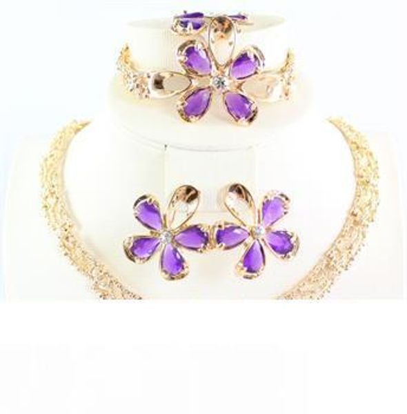 african jewelry 18k dubai gold plated purple ruby flower wedding necklace bracelet earring ring bridal jewelry sets, Black
african jewelry 18k dubai gold plated purple ruby flower wedding necklace bracelet earring ring bridal jewelry sets, Black