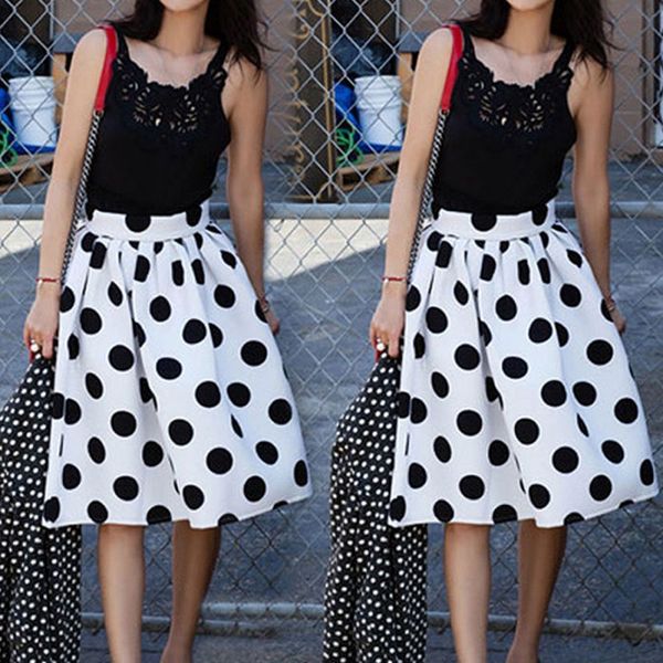 retro wave point print pleated skirt 2019 womens spring summer casual high waist half-length a-line midi skirts for women, Black
retro wave point print pleated skirt 2019 womens spring summer casual high waist half-length a-line midi skirts for women, Black