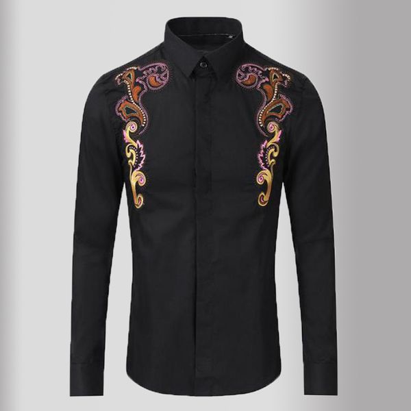 minglu black mens shirts flower embroidery long sleeve casual mens dress shirts slim fit party male 3xl, White;black
minglu black mens shirts flower embroidery long sleeve casual mens dress shirts slim fit party male 3xl, White;black