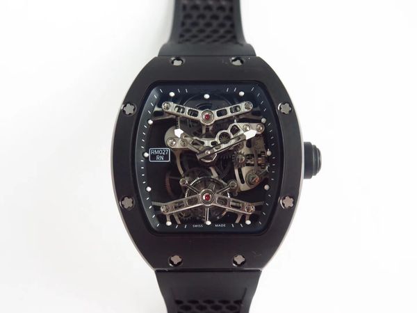 rm027 series orologio di lusso 40mm titanium case coated with hydrogen graphite film true tourbillion movement watch rubber strap, Slivery;brown
rm027 series orologio di lusso 40mm titanium case coated with hydrogen graphite film true tourbillion movement watch rubber strap, Slivery;brown