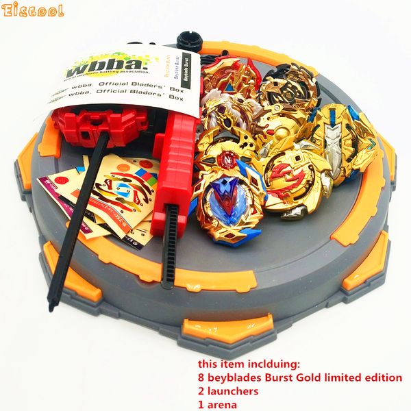 Золотой Beyblade взрыв игрушка с пусковой стартер и Арена Bayblade металла Фьюжн Бог Волч
Золотой Beyblade взрыв игрушка с пусковой стартер и Арена Bayblade металла Фьюжн Бог Волч