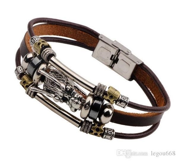 tibetan silver men leather bracelet fashion male vintage parataxis dragon multilayer bracelet men jewelry g132, Golden;silver
tibetan silver men leather bracelet fashion male vintage parataxis dragon multilayer bracelet men jewelry g132, Golden;silver