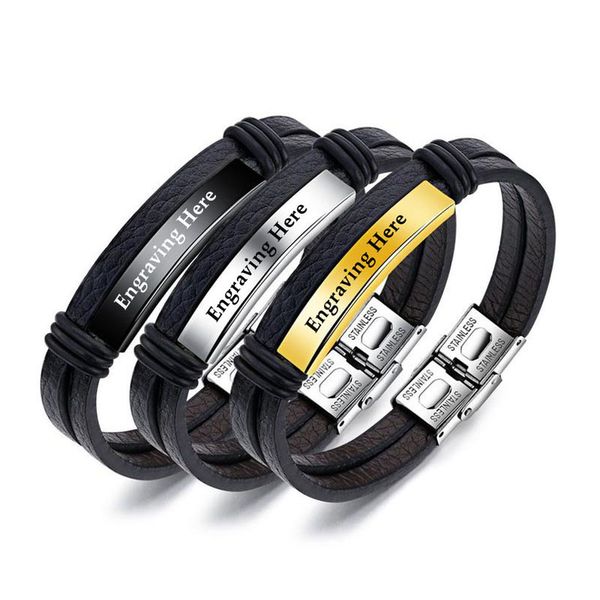 personalized bracelet stainless steel jewelry men wristband leather bangle engrave name 3 colors anniversary gift for boyfriend
personalized bracelet stainless steel jewelry men wristband leather bangle engrave name 3 colors anniversary gift for boyfriend